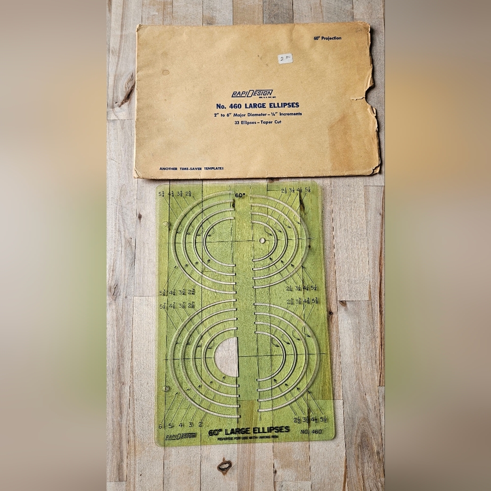 Vintage, This is a Rapidesign No. 460 60° Large Ellipses drafting template
